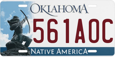 OK license plate 561AOC