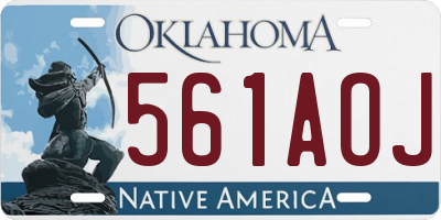 OK license plate 561AOJ