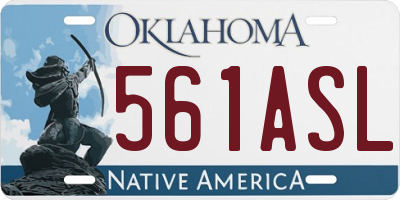 OK license plate 561ASL