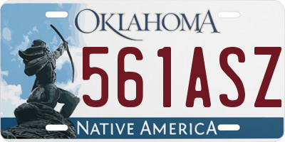 OK license plate 561ASZ