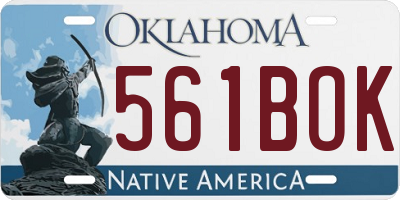 OK license plate 561BOK