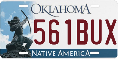 OK license plate 561BUX