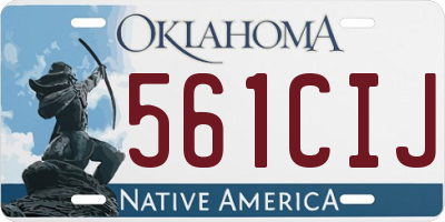 OK license plate 561CIJ