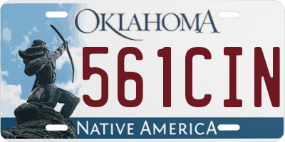 OK license plate 561CIN