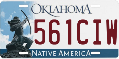 OK license plate 561CIW