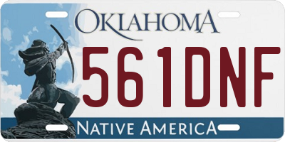 OK license plate 561DNF