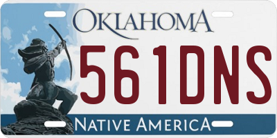 OK license plate 561DNS