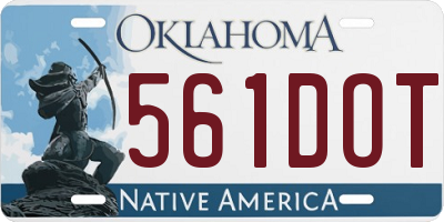 OK license plate 561DOT