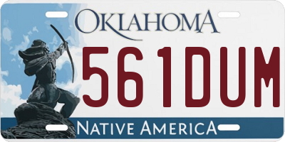 OK license plate 561DUM