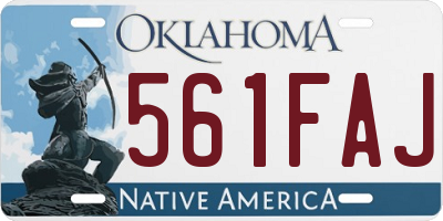 OK license plate 561FAJ