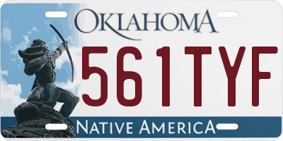 OK license plate 561TYF