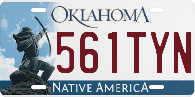 OK license plate 561TYN