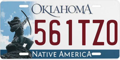 OK license plate 561TZO