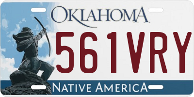 OK license plate 561VRY