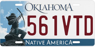 OK license plate 561VTD