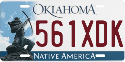 OK license plate 561XDK