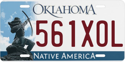 OK license plate 561XOL