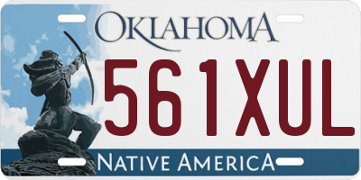 OK license plate 561XUL