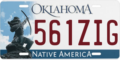 OK license plate 561ZIG