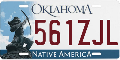 OK license plate 561ZJL