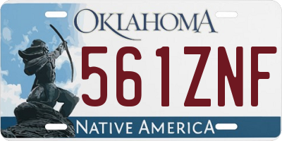 OK license plate 561ZNF