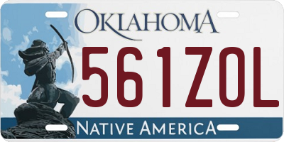 OK license plate 561ZOL