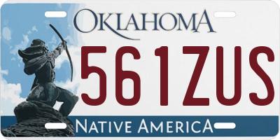 OK license plate 561ZUS