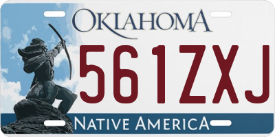 OK license plate 561ZXJ