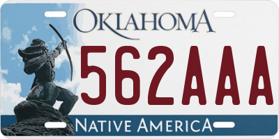 OK license plate 562AAA