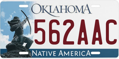 OK license plate 562AAC