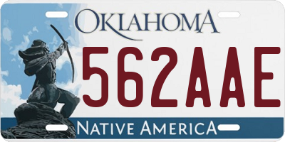 OK license plate 562AAE