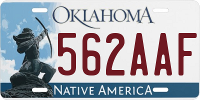 OK license plate 562AAF