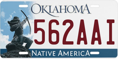 OK license plate 562AAI