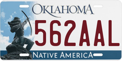 OK license plate 562AAL