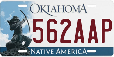 OK license plate 562AAP