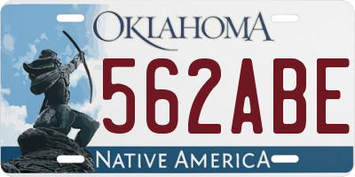 OK license plate 562ABE