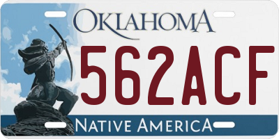 OK license plate 562ACF