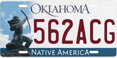 OK license plate 562ACG