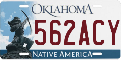 OK license plate 562ACY