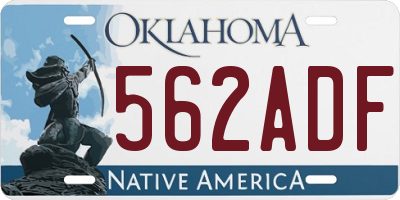 OK license plate 562ADF