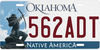 OK license plate 562ADT