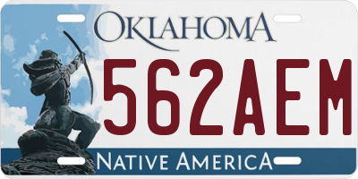 OK license plate 562AEM