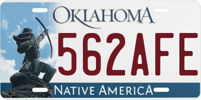OK license plate 562AFE