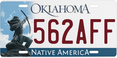 OK license plate 562AFF