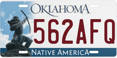 OK license plate 562AFQ