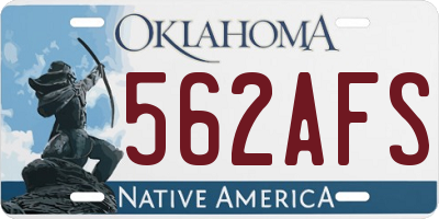 OK license plate 562AFS