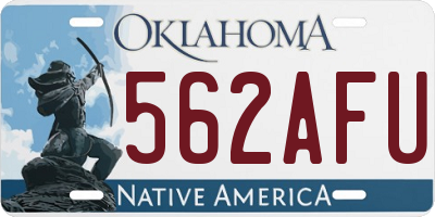 OK license plate 562AFU