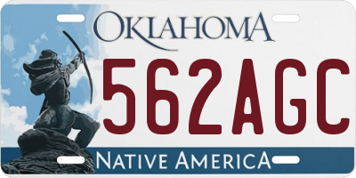 OK license plate 562AGC