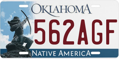 OK license plate 562AGF