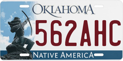 OK license plate 562AHC